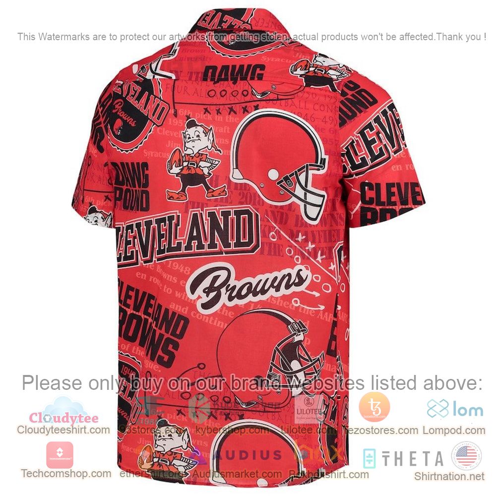HOT Cleveland Browns Orange Button-Up Hawaii Shirt 3