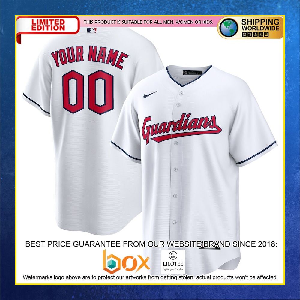 HOT ClevelGuardians MLB Custom Name Number White Baseball Jersey Shirt 4