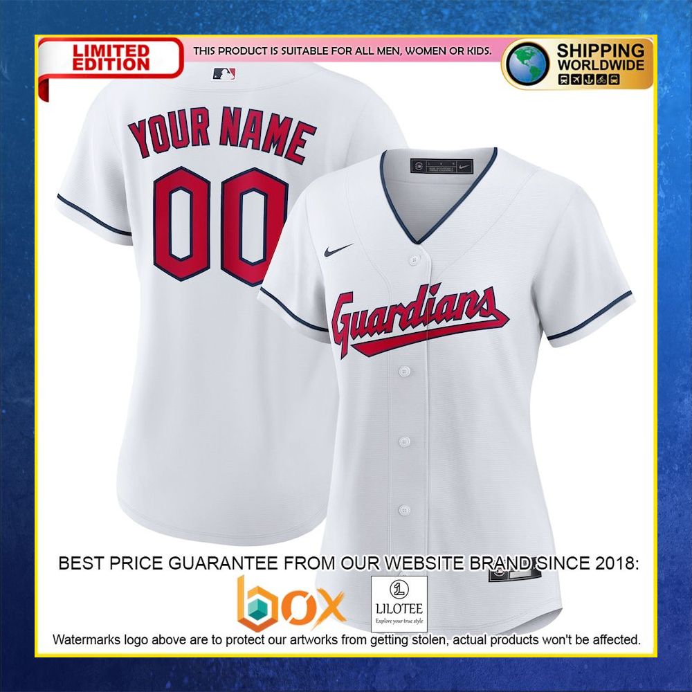 HOT ClevelGuardians Women's Custom Name Number White Baseball Jersey Shirt 4