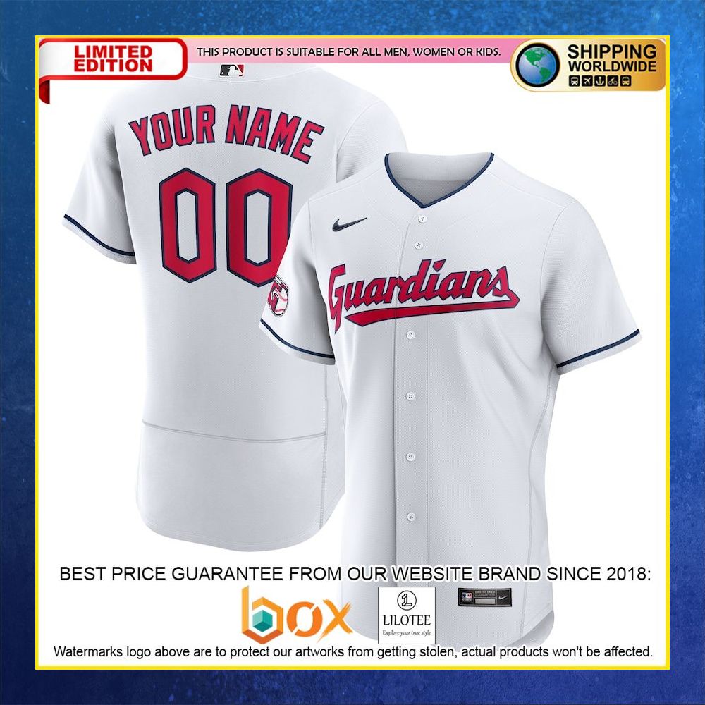 HOT ClevelGuardians Custom Name Number White Baseball Jersey Shirt 4