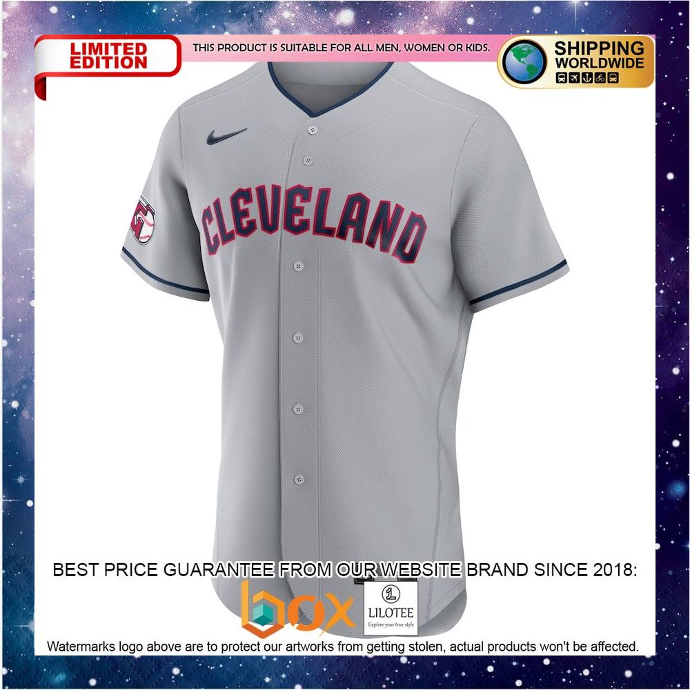 NEW Cleveland Guardians Road Authentic Team Gray Baseball Jersey 2