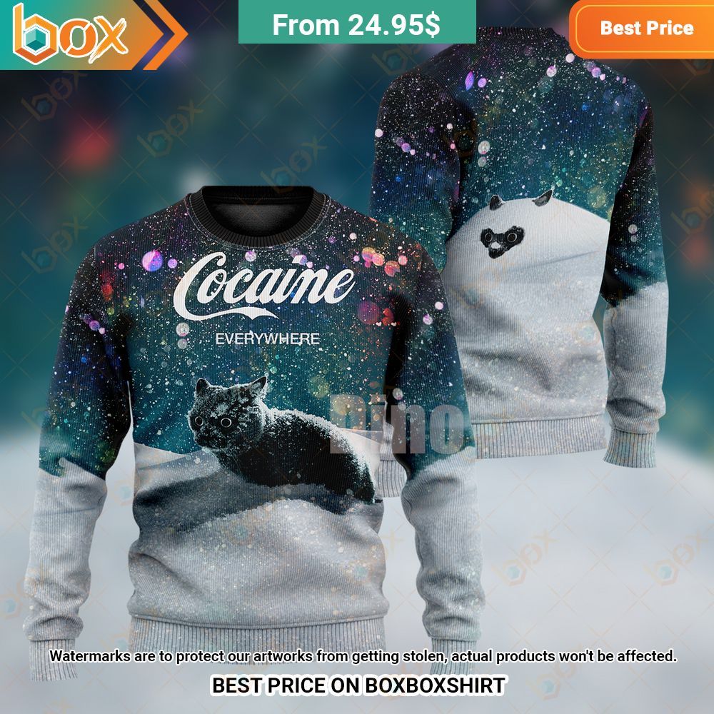 Cocaine Cat Let It Snow Sweatshirt, Shirt 11