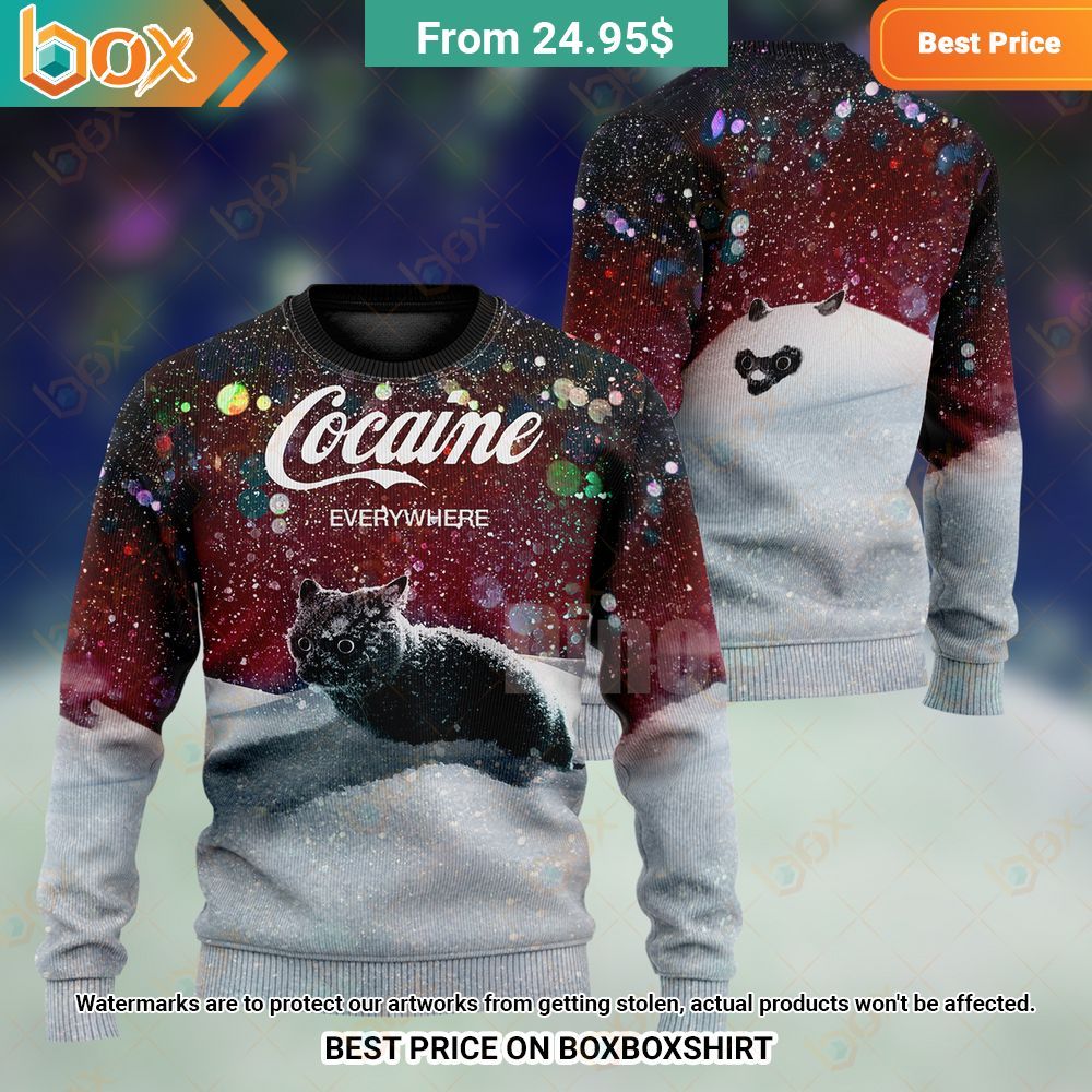 Cocaine Cat Let It Snow Sweatshirt, Shirt 13