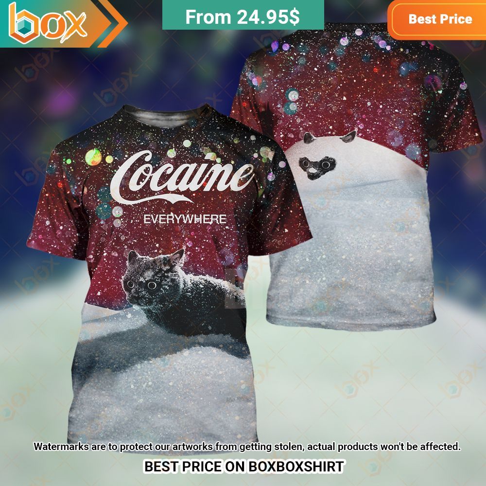 Cocaine Cat Let It Snow Sweatshirt, Shirt 5