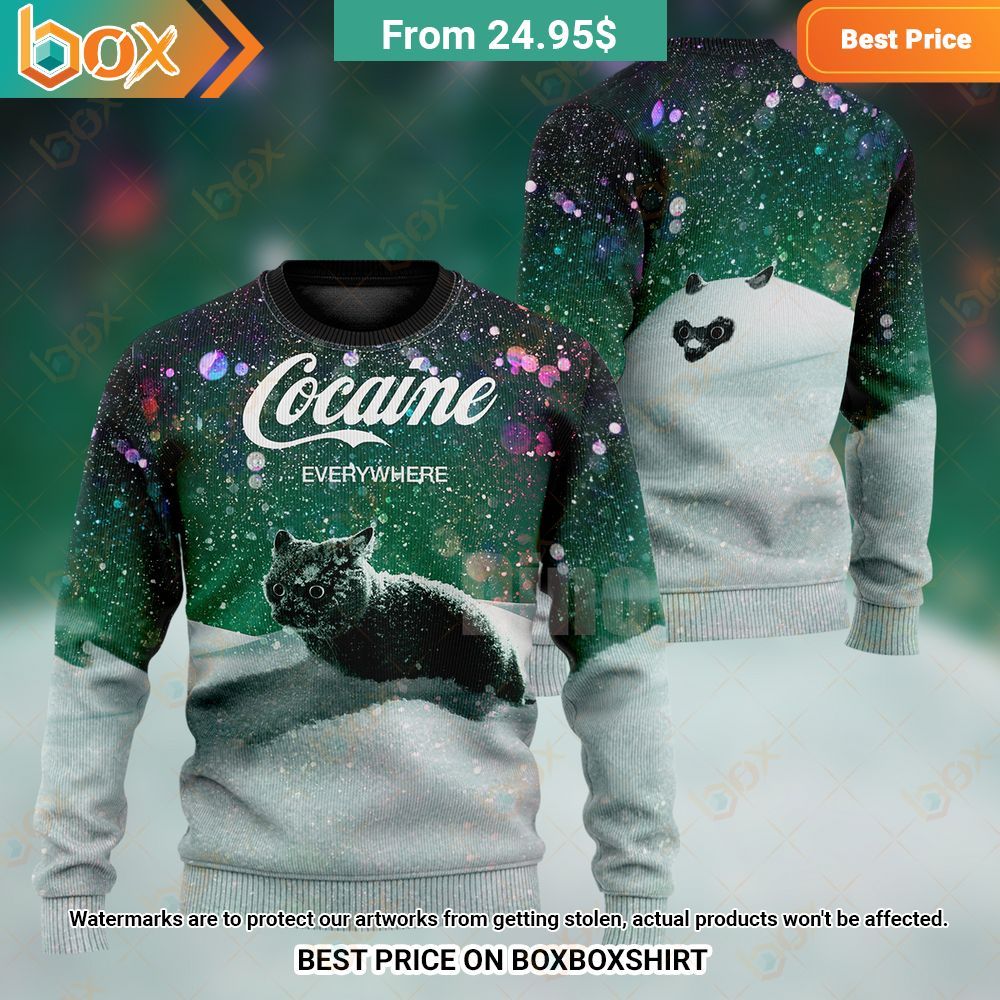 Cocaine Cat Let It Snow Sweatshirt, Shirt 18
