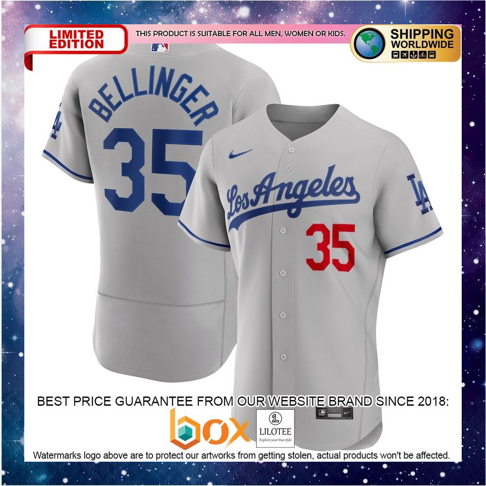 NEW Cody Bellinger Los Angeles Dodgers Road Authentic Player Gray Baseball Jersey 1