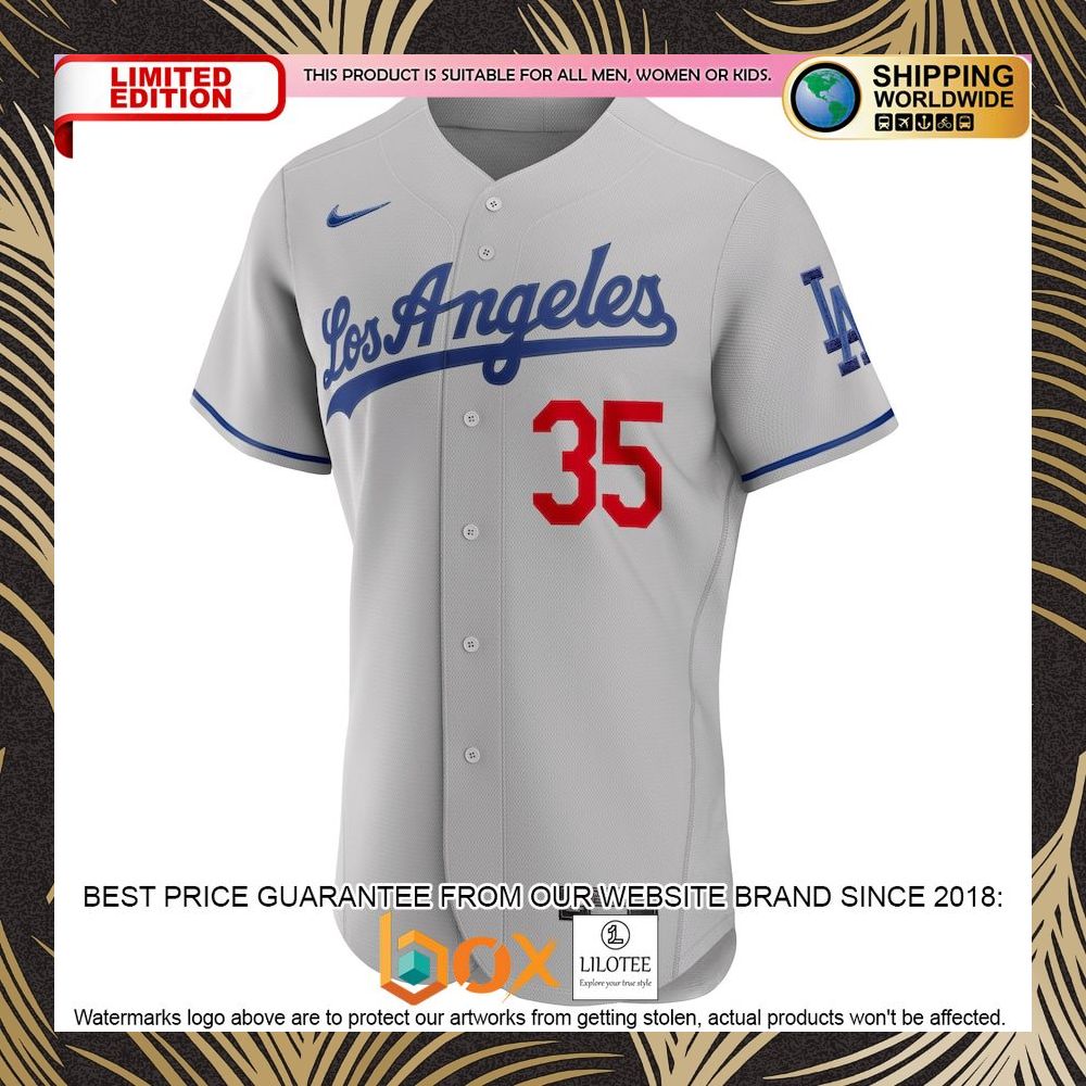 NEW Cody Bellinger Los Angeles Dodgers Road Authentic Player Gray Baseball Jersey 5
