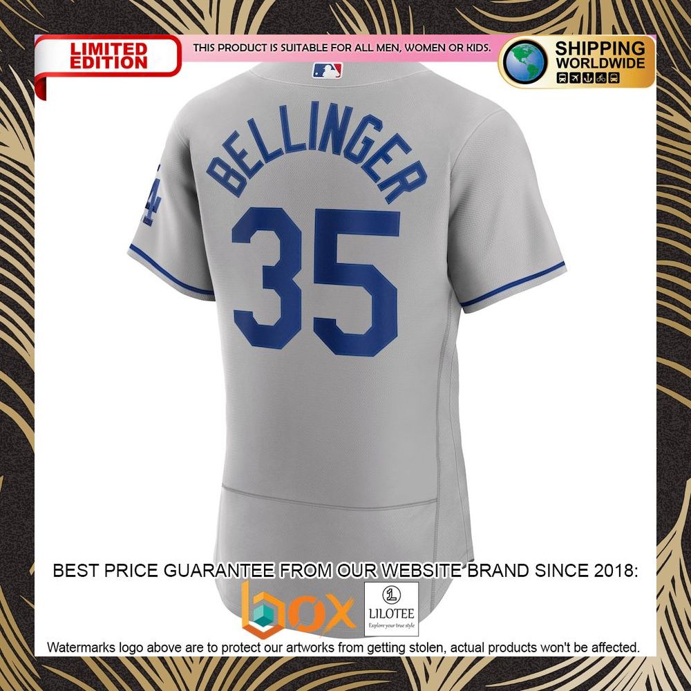 NEW Cody Bellinger Los Angeles Dodgers Road Authentic Player Gray Baseball Jersey 6