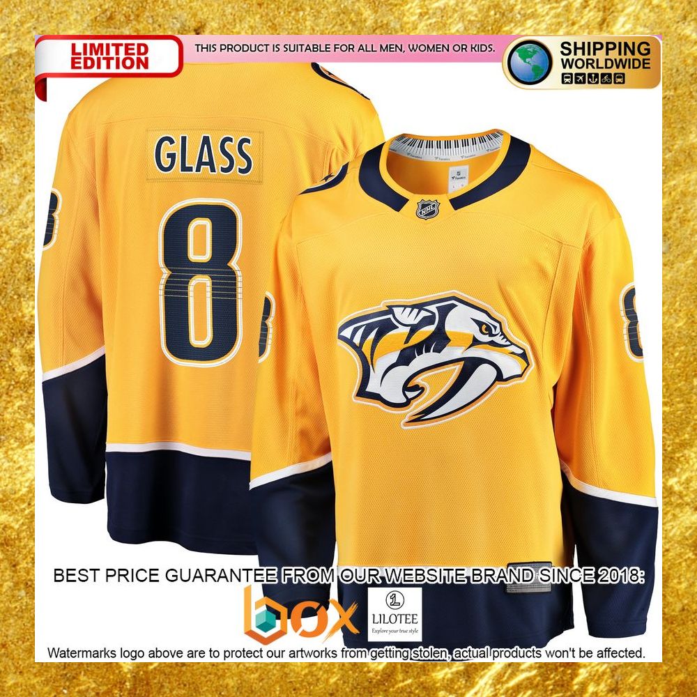 NEW Cody Glass Nashville Predators Home Player Gold Hockey Jersey 5