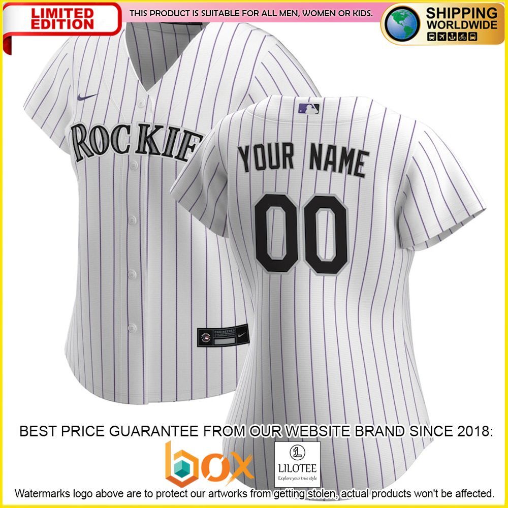 HOT Colorado Rockies Women's Custom Name Number White Baseball Jersey Shirt 1