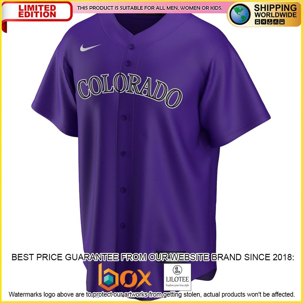 HOT Colorado Rockies Team Custom Name Number Purple Baseball Jersey Shirt 2