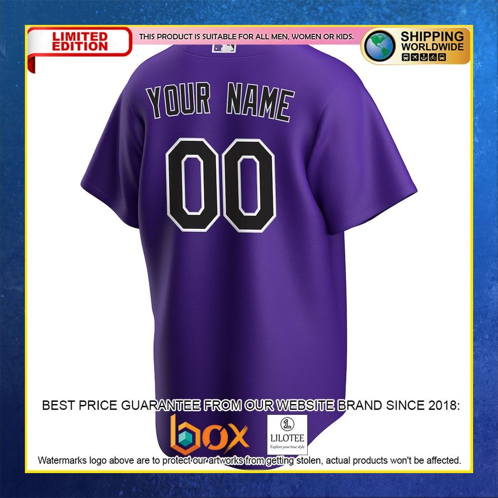 HOT Colorado Rockies Team Custom Name Number Purple Baseball Jersey Shirt 6