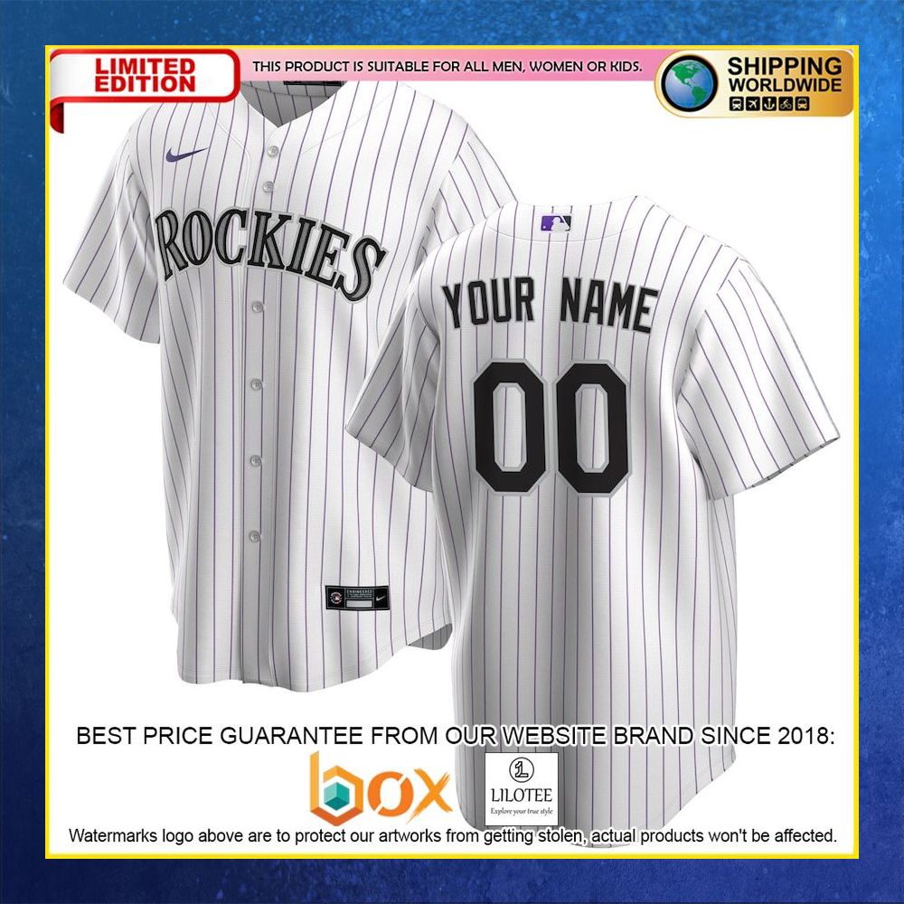 HOT Colorado Rockies Team Custom Name Number White Baseball Jersey Shirt 4
