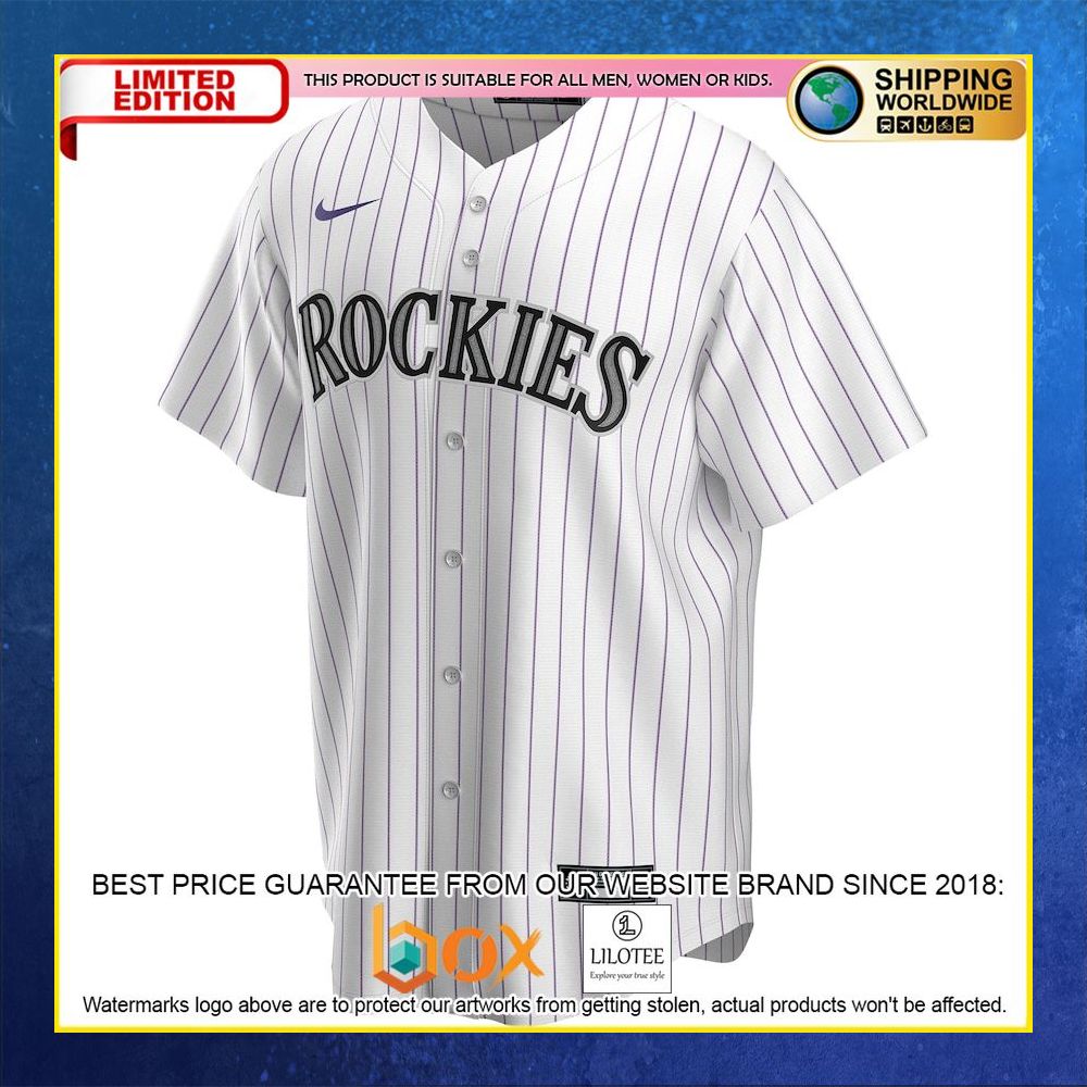 HOT Colorado Rockies Team Custom Name Number White Baseball Jersey Shirt 5