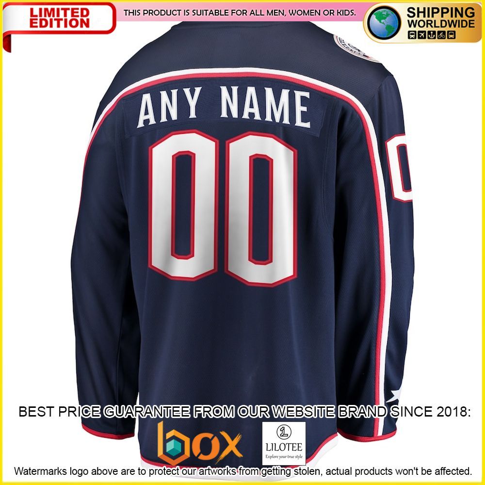 NEW Columbus Blue Jackets Fanatics Branded Away Custom White Premium Hockey Jersey 6
