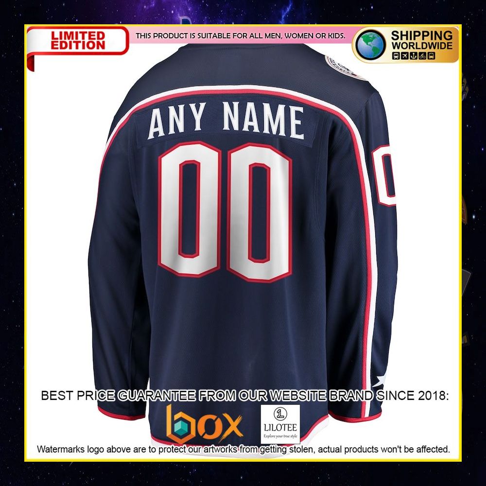 NEW Columbus Blue Jackets Fanatics Branded Away Custom White Premium Hockey Jersey 12