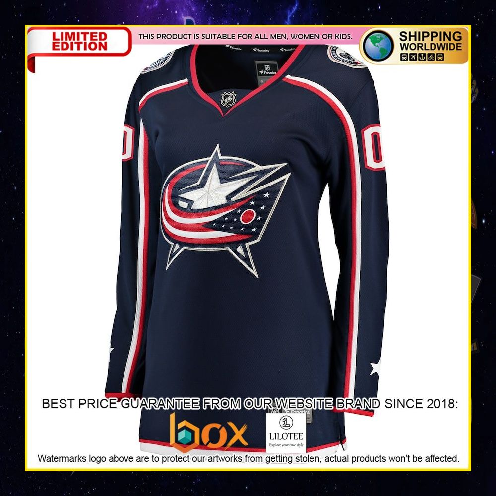 NEW Columbus Blue Jackets Fanatics Branded Women's Home Custom Navy Premium Hockey Jersey 5