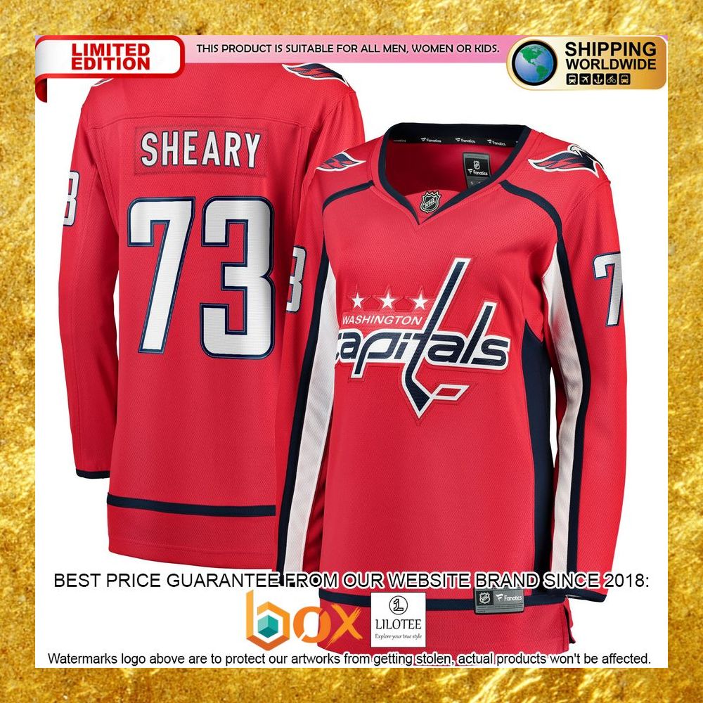 NEW Conor Sheary Washington Capitals Women's Home Player Red Hockey Jersey 5