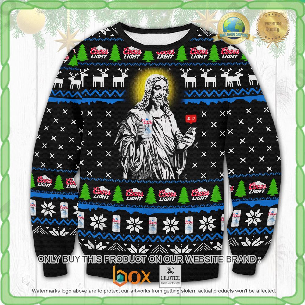HOT Coors Light Jesus Christmas Sweater 7