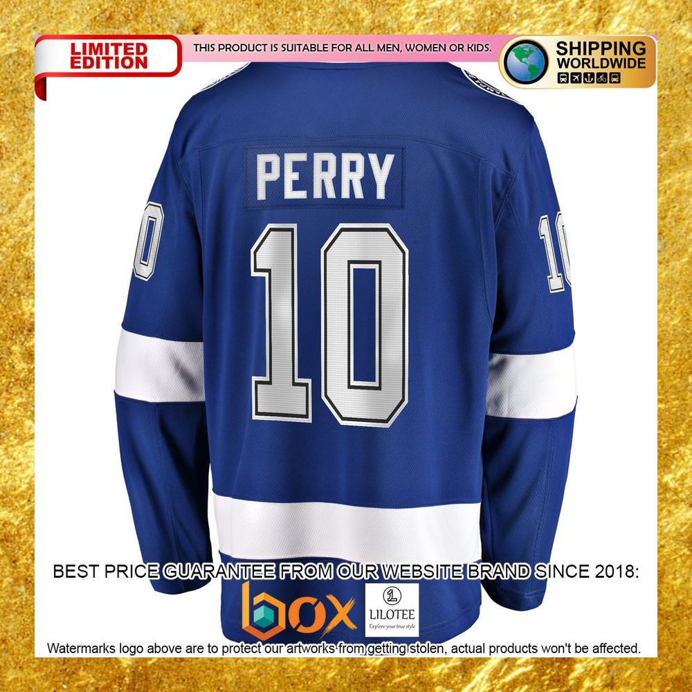 NEW Corey Perry Tampa Bay Lightning Home Player Blue Hockey Jersey 7