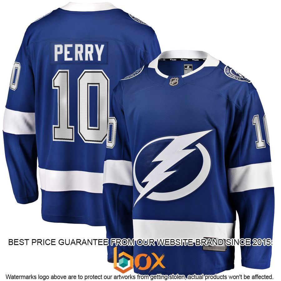 NEW Corey Perry Tampa Bay Lightning Home Player Blue Hockey Jersey 4