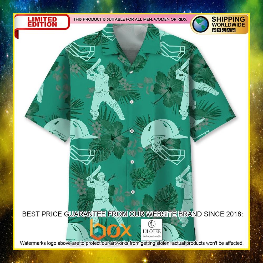 HOT Cricket Kelly Green Short Sleeve Hawaii Shirt 15