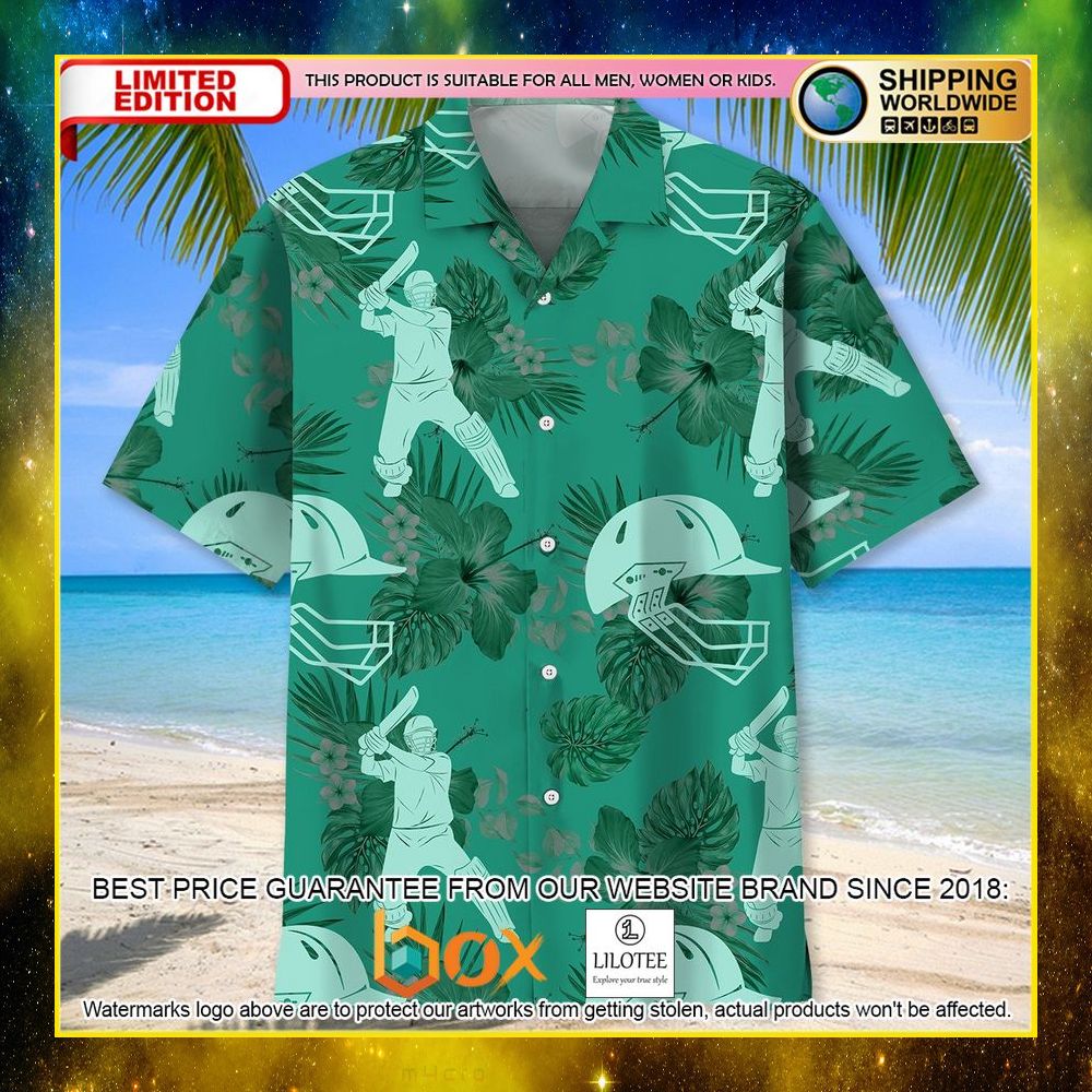 HOT Cricket Kelly Green Short Sleeve Hawaii Shirt 9