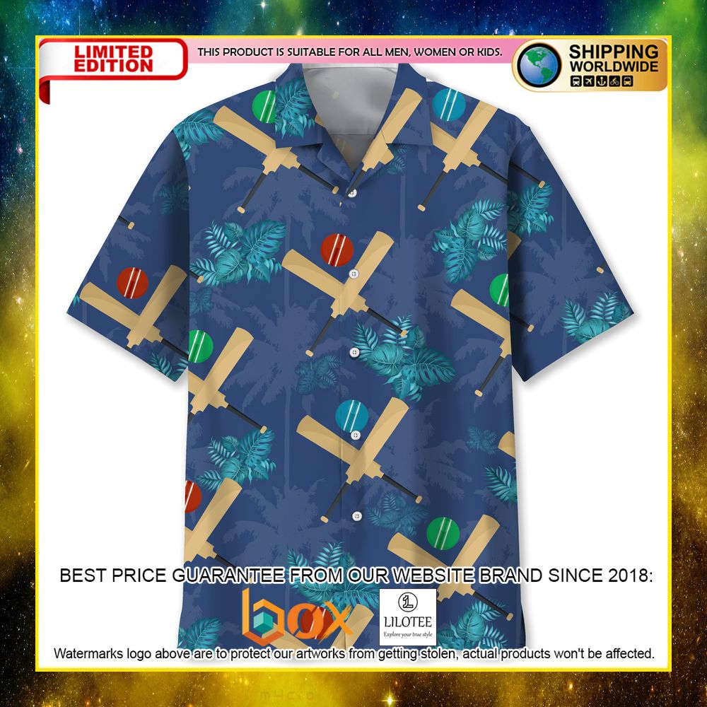 HOT Cricket Tropical Blue Short Sleeve Hawaii Shirt 15