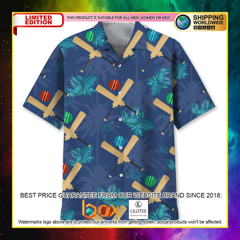 HOT Cricket Tropical Blue Short Sleeve Hawaii Shirt 10