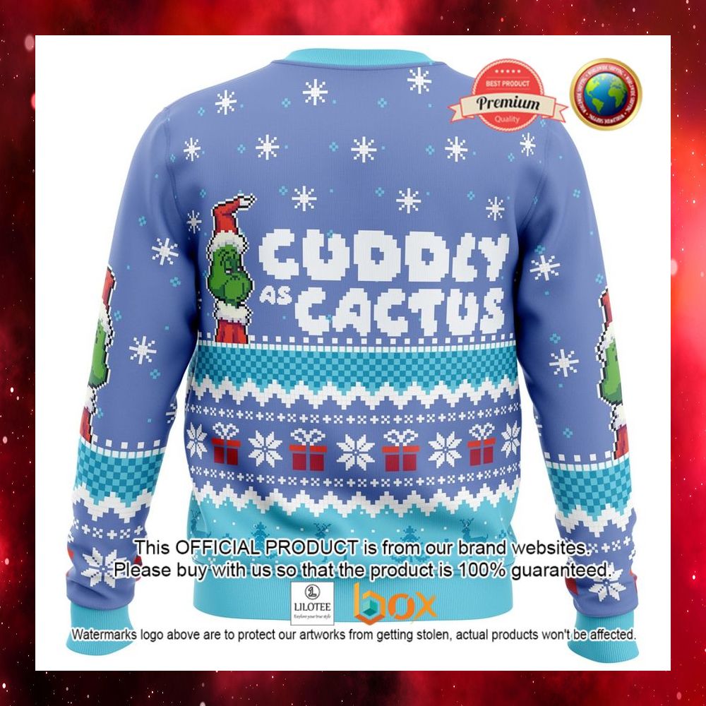 HOT Cuddly as a Cactus Grinch Santa Hat Sweater 4