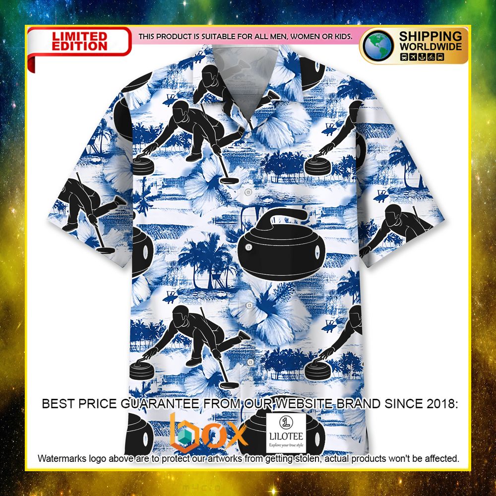 HOT Curling Blue Nature Short Sleeve Hawaii Shirt 3