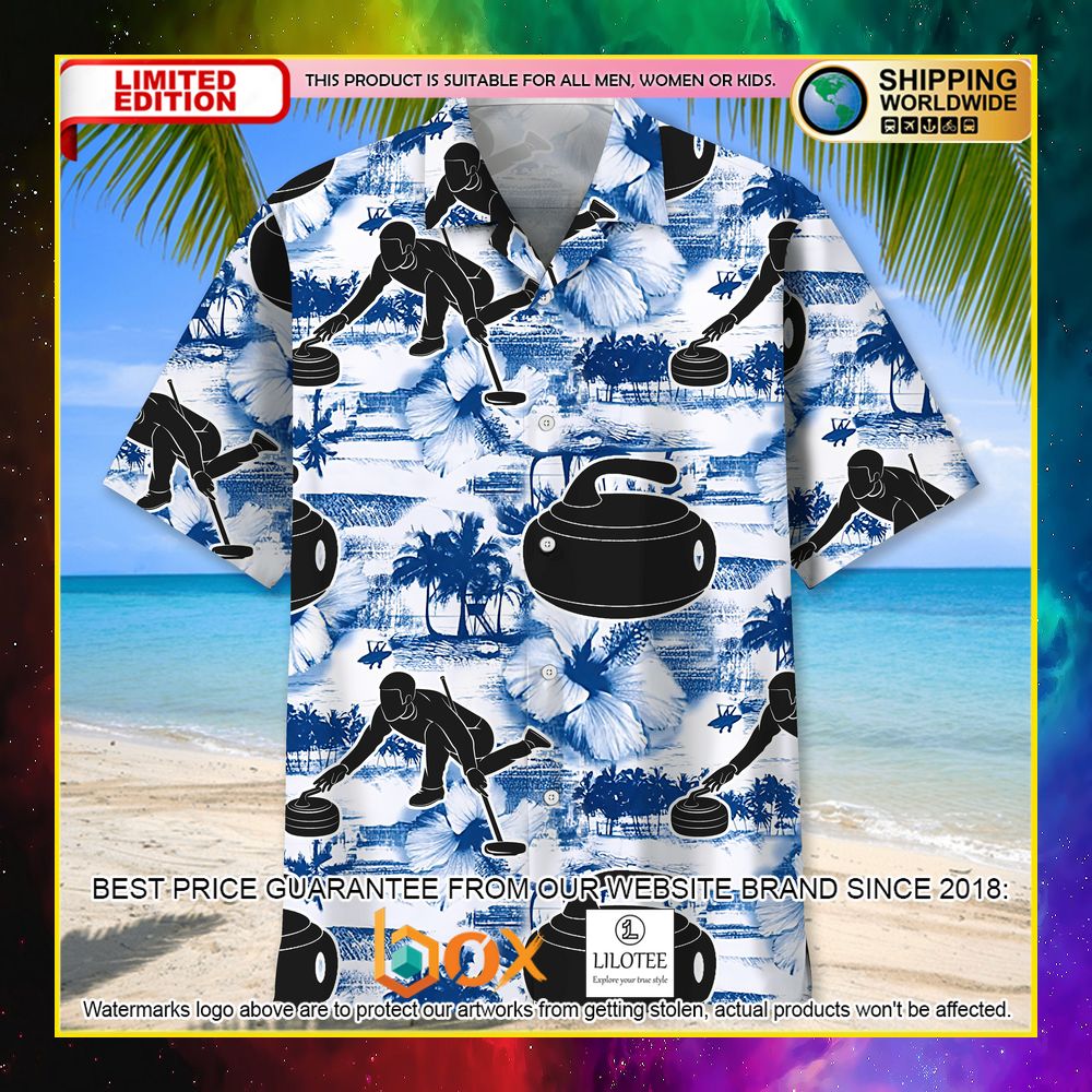 HOT Curling Blue Nature Short Sleeve Hawaii Shirt 6