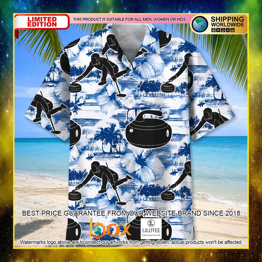HOT Curling Blue Nature Short Sleeve Hawaii Shirt 9