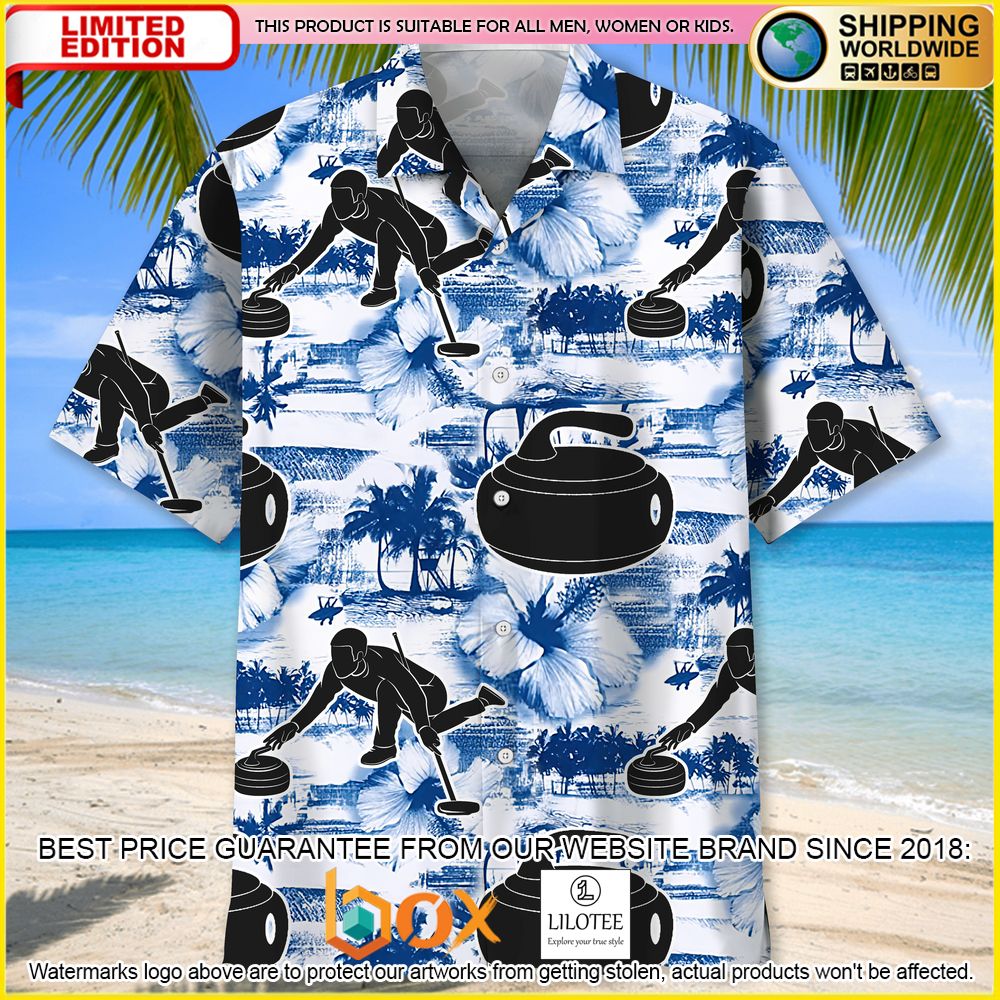HOT Curling Blue Nature Short Sleeve Hawaii Shirt 2