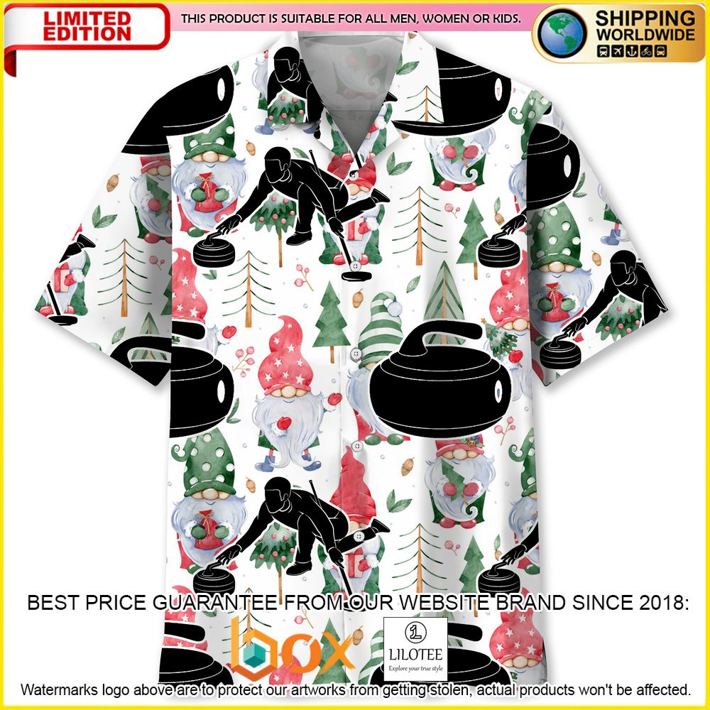 HOT Curling Christmas Gnomes Short Sleeve Hawaii Shirt 1