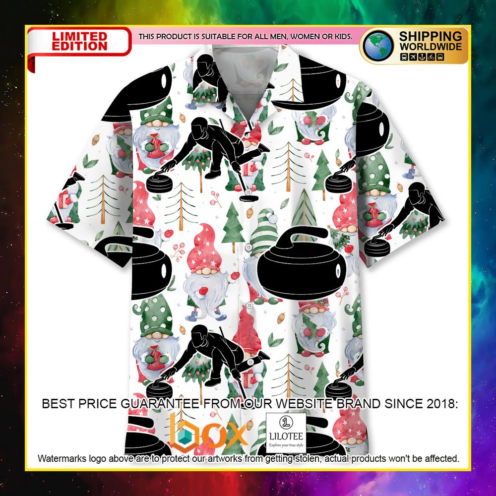 HOT Curling Christmas Gnomes Short Sleeve Hawaii Shirt 5