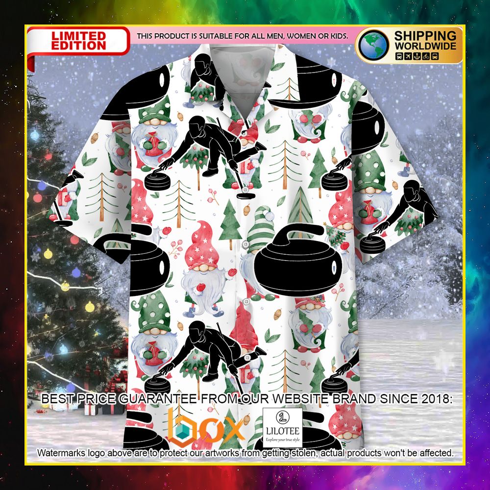 HOT Curling Christmas Gnomes Short Sleeve Hawaii Shirt 6