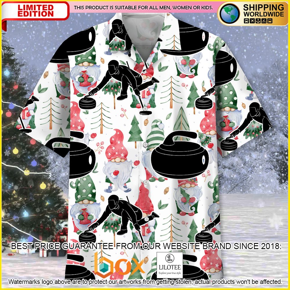 HOT Curling Christmas Gnomes Short Sleeve Hawaii Shirt 13