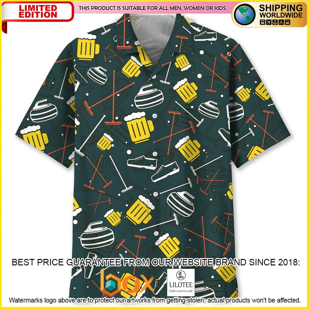 HOT Curling Short Sleeve Hawaii Shirt 1