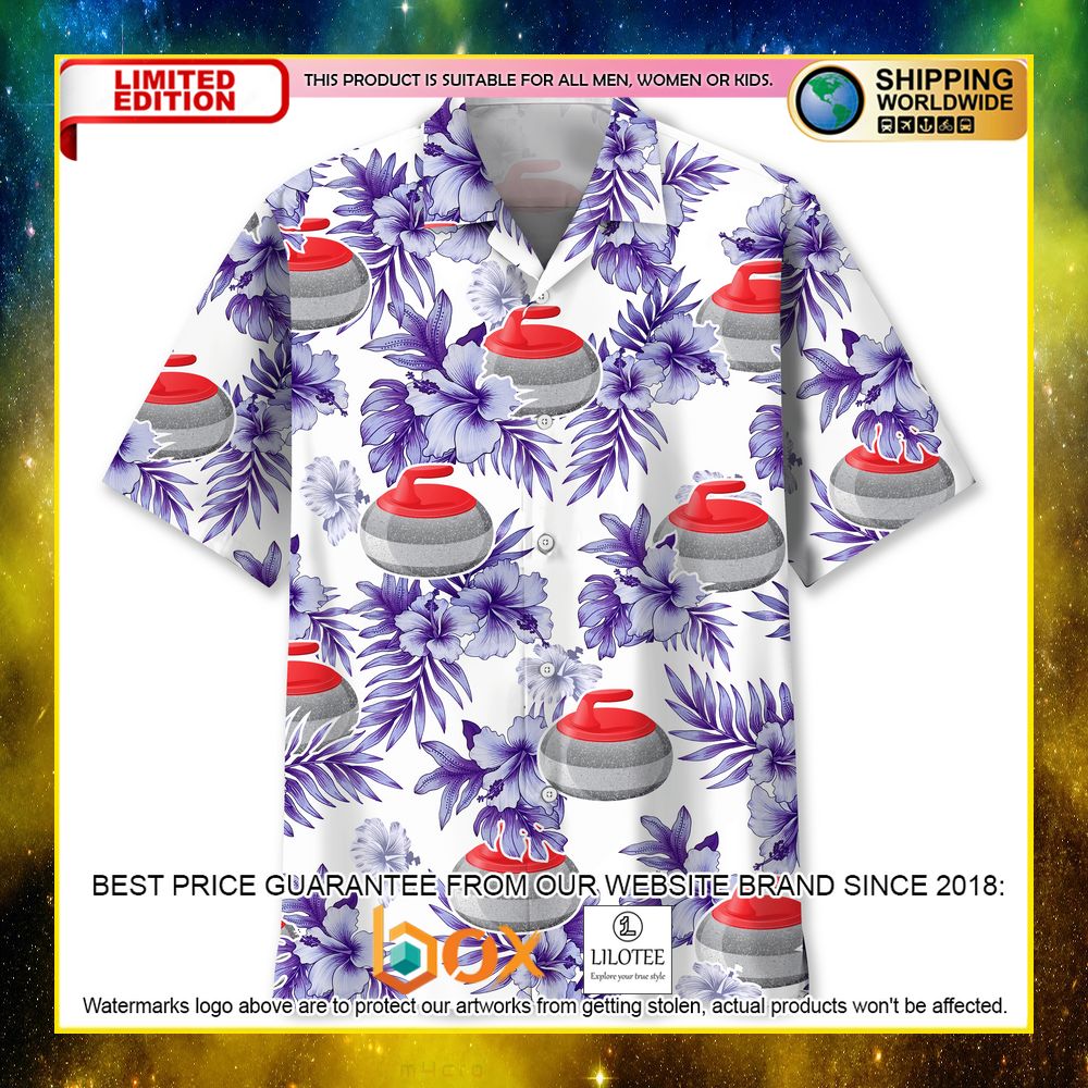 HOT Curling Purple Nature Short Sleeve Hawaii Shirt 8