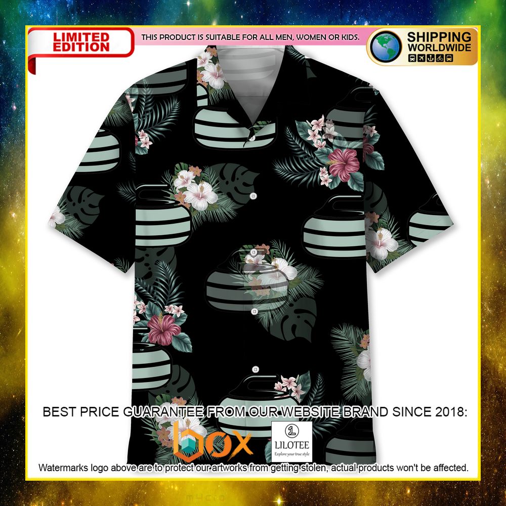 HOT Curling Tropical Leaf Short Sleeve Hawaii Shirt 15