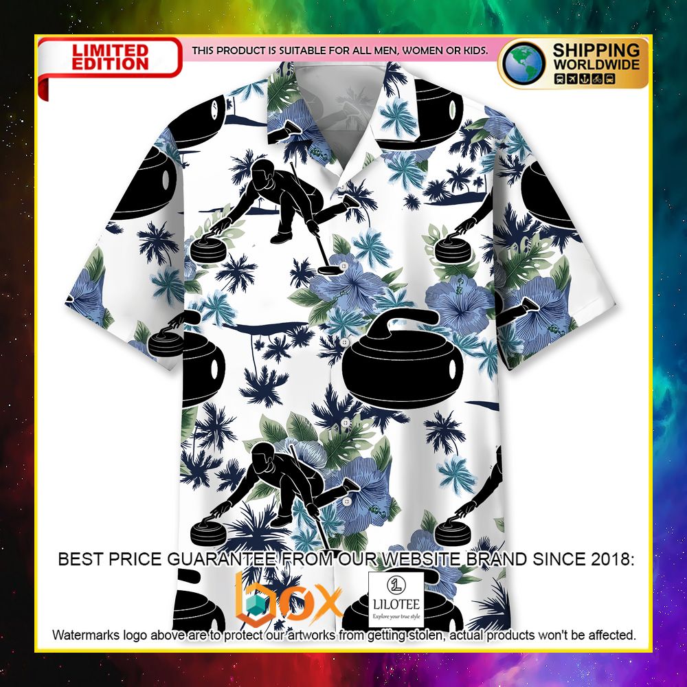 HOT Curling White Nature Short Sleeve Hawaii Shirt 5