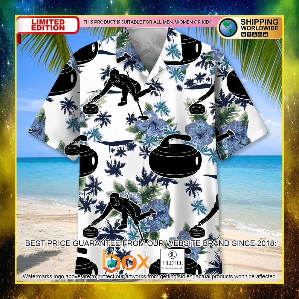 HOT Curling White Nature Short Sleeve Hawaii Shirt 4