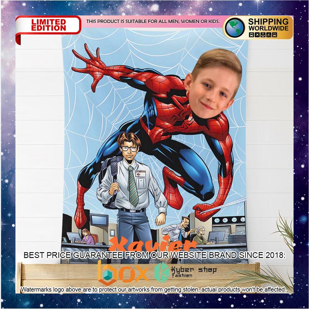 NEW Personalized Photo Protecting Human Spiderman Soft Blanket 4