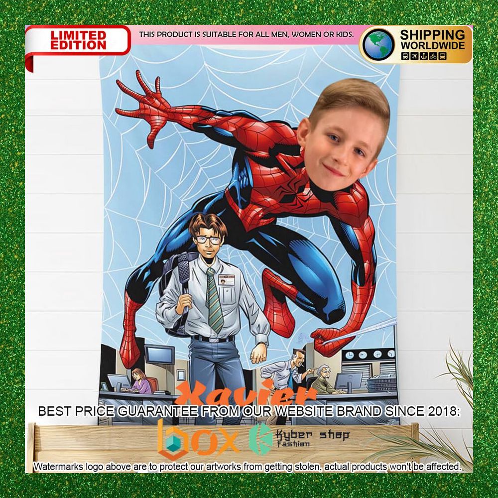 NEW Personalized Photo Protecting Human Spiderman Soft Blanket 13