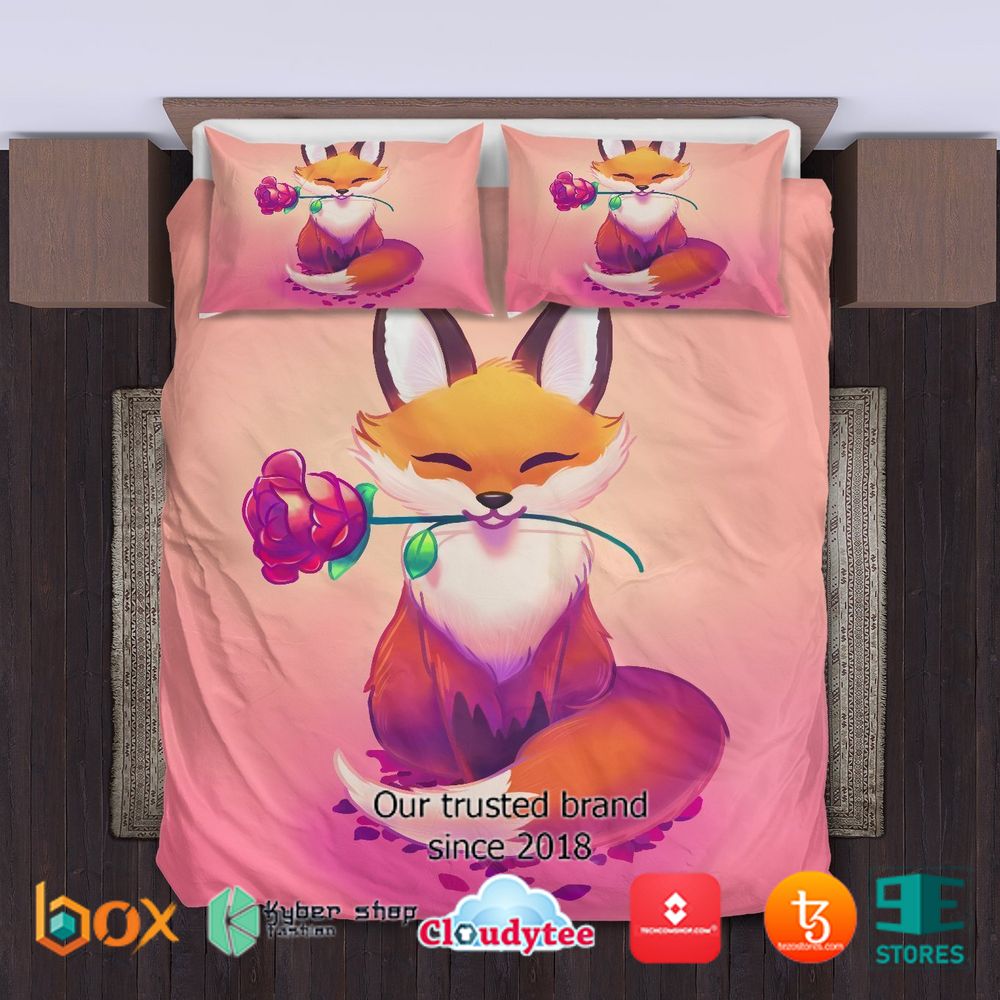 HOT Cute Fox Rose Bedding Set 1