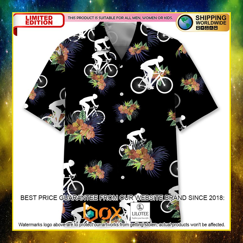 HOT Cycling Black Nature Short Sleeve Hawaii Shirt 8
