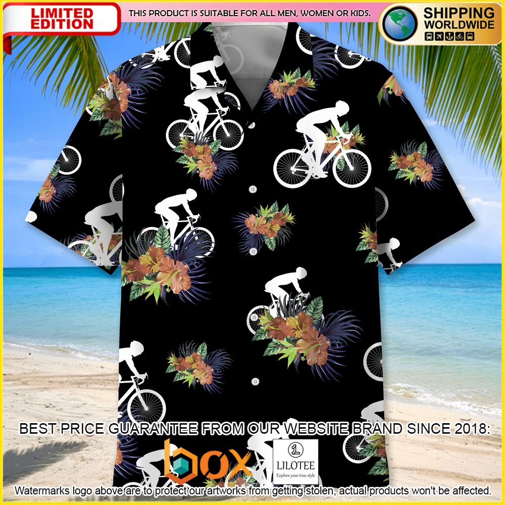 HOT Cycling Black Nature Short Sleeve Hawaii Shirt 2