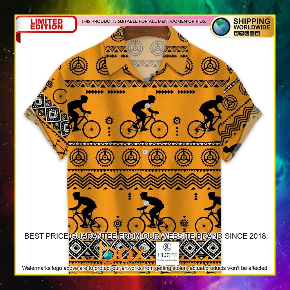 HOT Cycling Egypt pattern Short Sleeve Hawaii Shirt 3