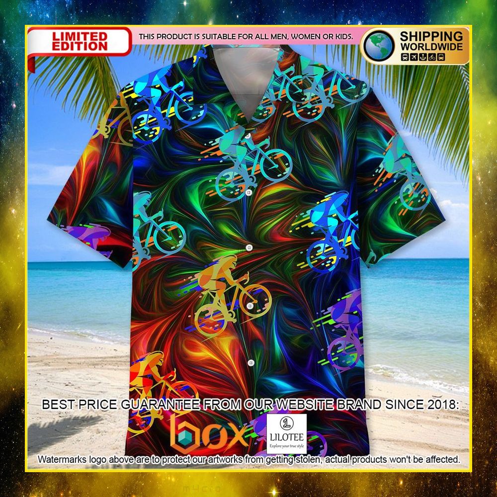 HOT Cycling Multicolor Short Sleeve Hawaii Shirt 4